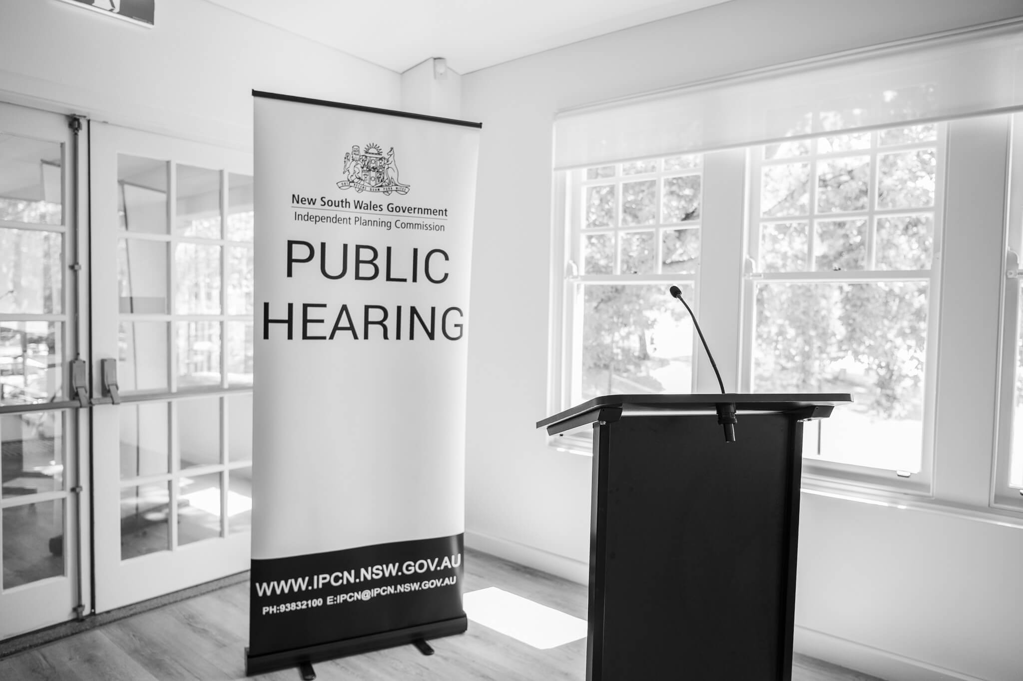 Public hearing banners