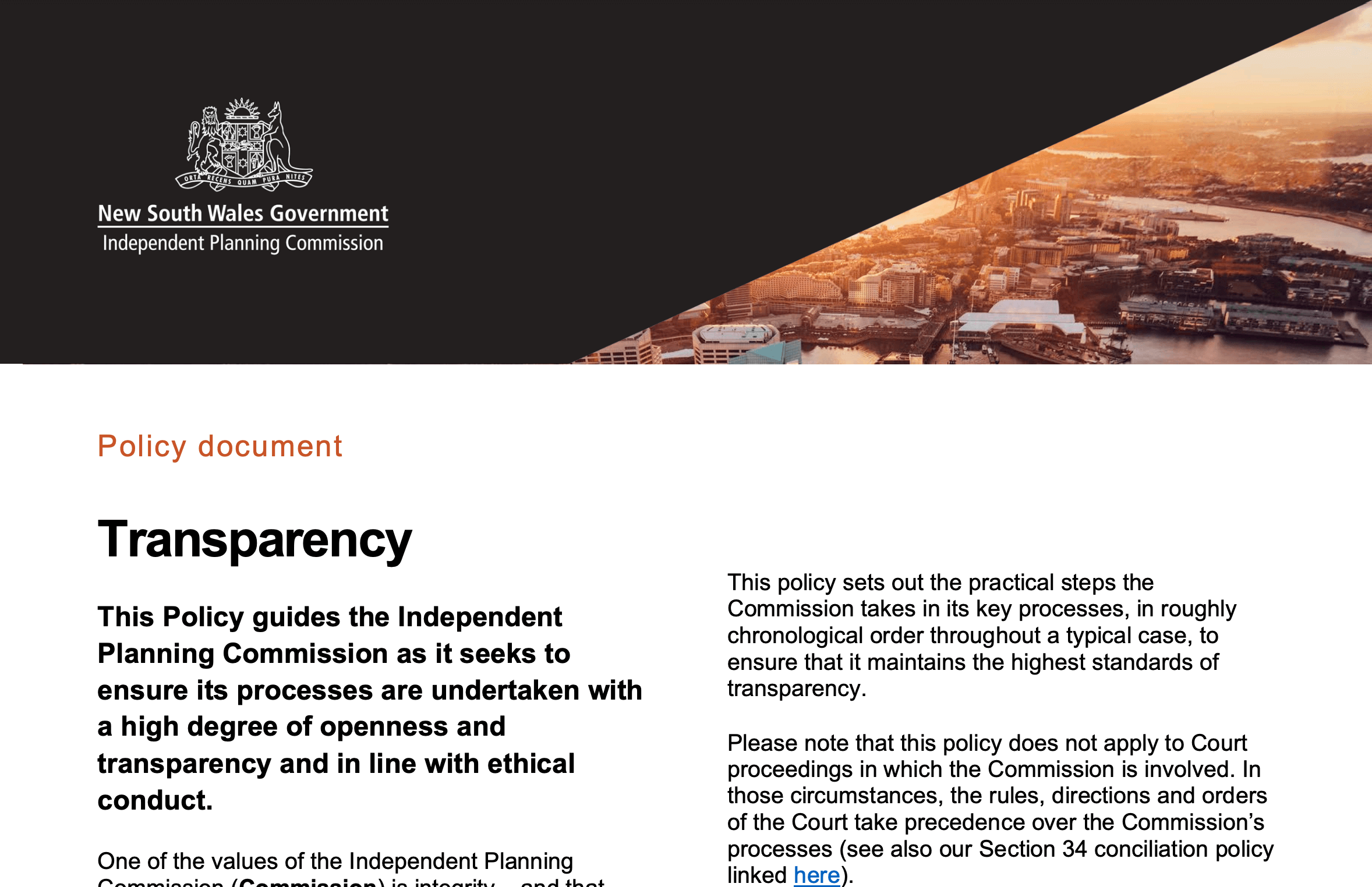 Transparency policy